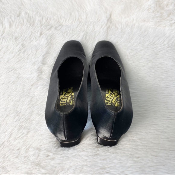 Salvatore Ferragamo Vintage Nero Square Cranny Block Heels Women's Size 8.5B - Picture 8 of 12